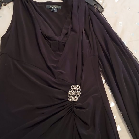 Black with Rhinestone Accent Dress - Picture 9 of 12